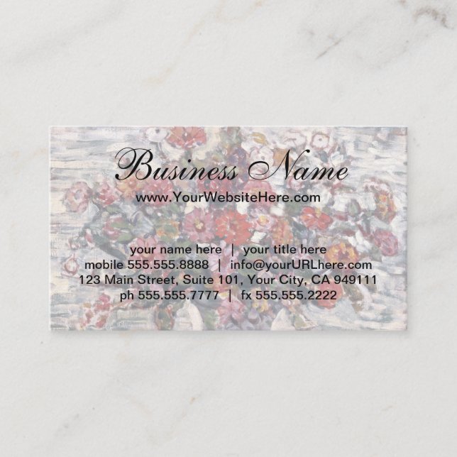 Tarjeta De Visita Base de flores, Zinnias de Maurice Prendergast (Anverso)