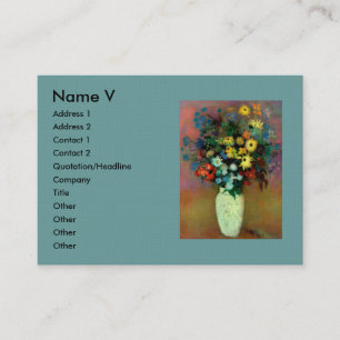 Tarjeta De Visita Base de Odilon Redon con flores (1914)