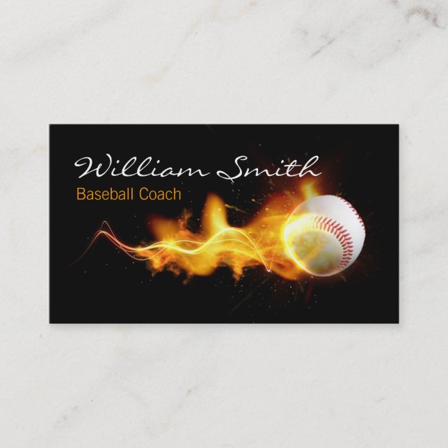 Tarjeta De Visita Baseball Coach Business Card (Anverso)