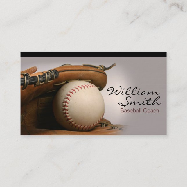 Tarjeta De Visita Baseball Coach Business Card (Anverso)