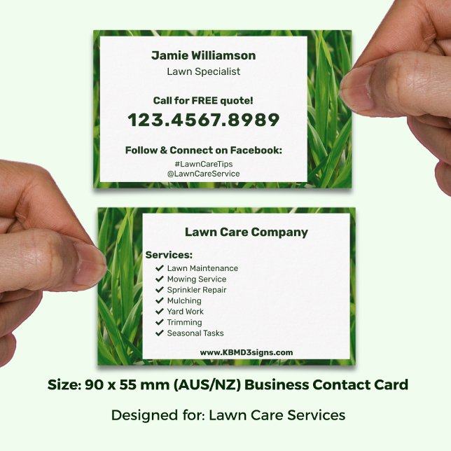 Tarjeta De Visita Basic List Call to Action Garden Maintenance (Basic List Call to Action Garden Maintenance Business Card; size: 90 x 55 mm (AUS/NZ))