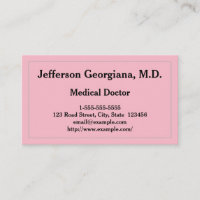 Tarjeta de visita básica del médico