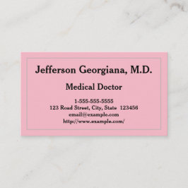 Tarjeta de visita básica del médico
