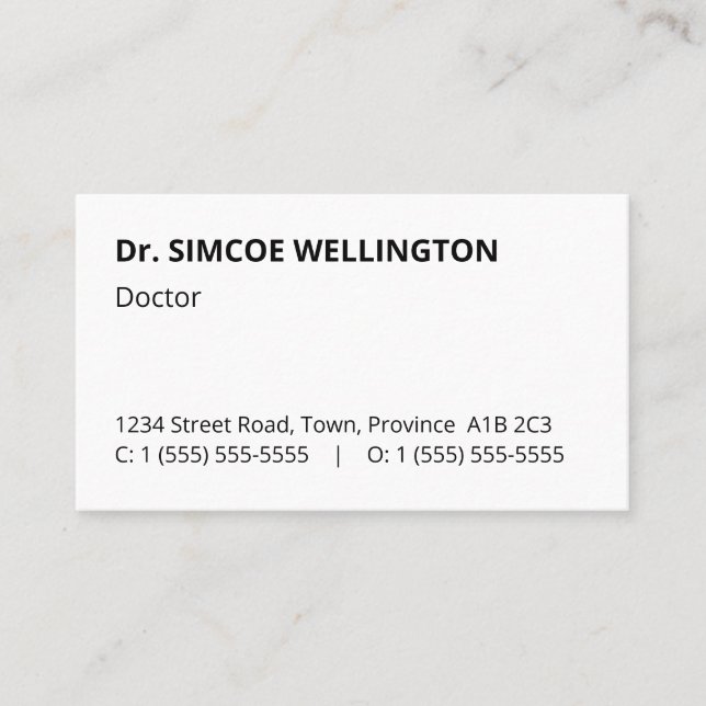 Tarjeta de visita básica, humilde y profesional (Anverso)