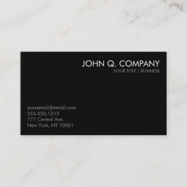 Tarjeta de visita básica mínima negra del blanco