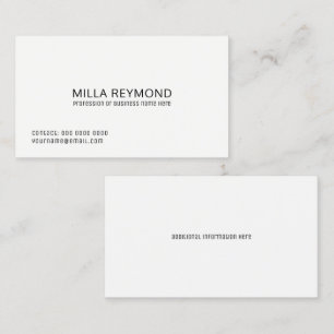 Tarjeta De Visita básico blanco profesional