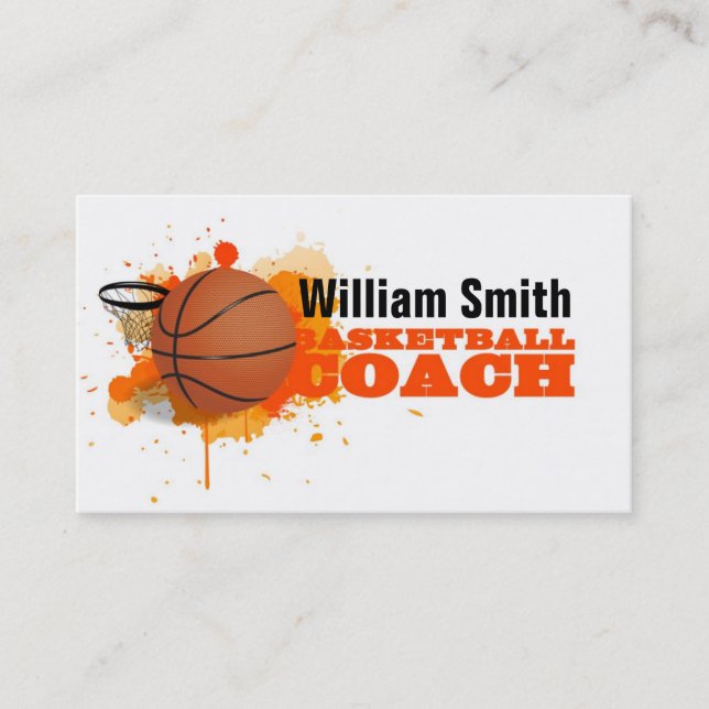 Tarjeta De Visita Basketball Coach (Anverso)