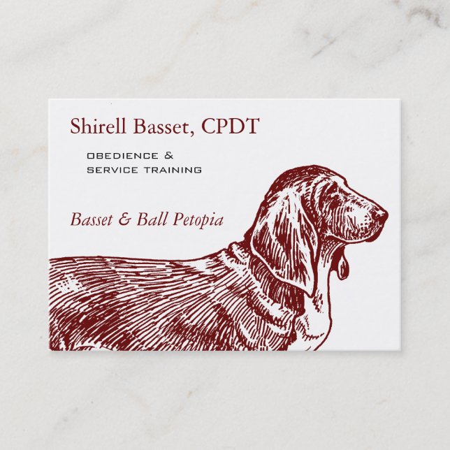 Tarjeta De Visita Basset Hound Dog Business (Anverso)