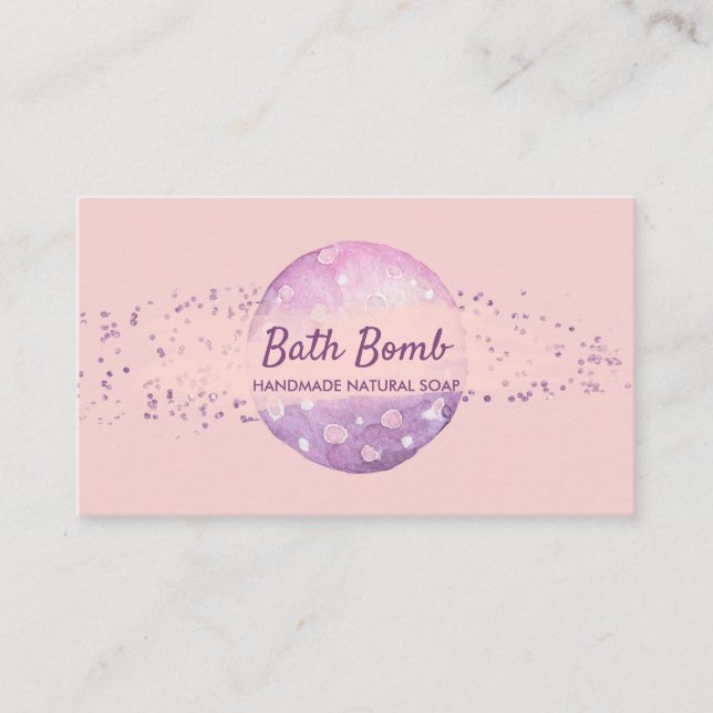Tarjeta De Visita Bath Bomb Natural Soap Spa Sauna (Anverso)