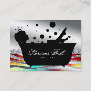 Tarjeta De Visita Bath Business Card Nail Salon Bubbles Bold
