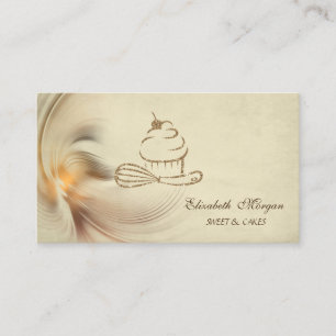Tarjeta De Visita Batidor de cupcakes de panadería con purpurina dor