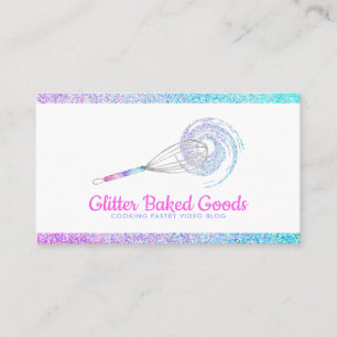 Tarjeta De Visita Batidor de panadería con logo de pastelería brilla