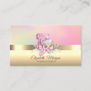 Tarjeta De Visita Batidor de Pastelería Flor Elegante Mezclador de T