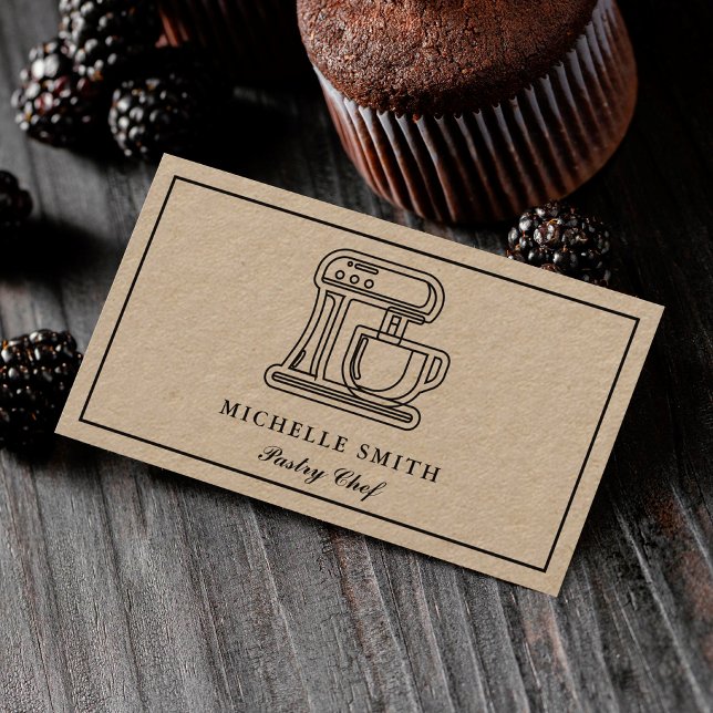 Tarjeta De Visita Batidora de panadería retro para pasteles (Subido por el creador)