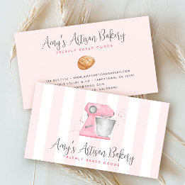 Tarjeta De Visita Batidora de pie de cocina de panadería Blush rosa