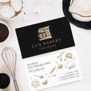 Tarjeta De Visita Batidora de pie de lujo con brillo dorado para rep