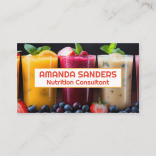 Tarjeta De Visita Batidos en vasos   Frutas