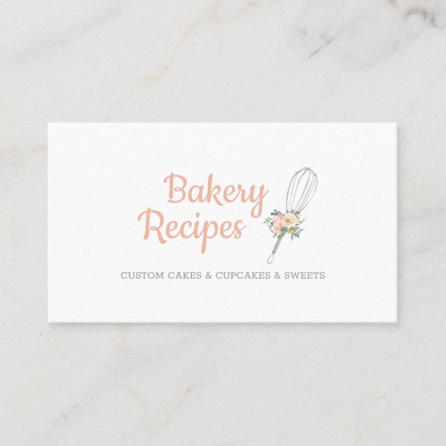 Tarjeta De Visita Batir firma de repostería linda (Anverso)