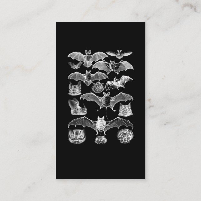 Tarjeta De Visita Bats Night Microbat Night View Creepy Gótico (Anverso)