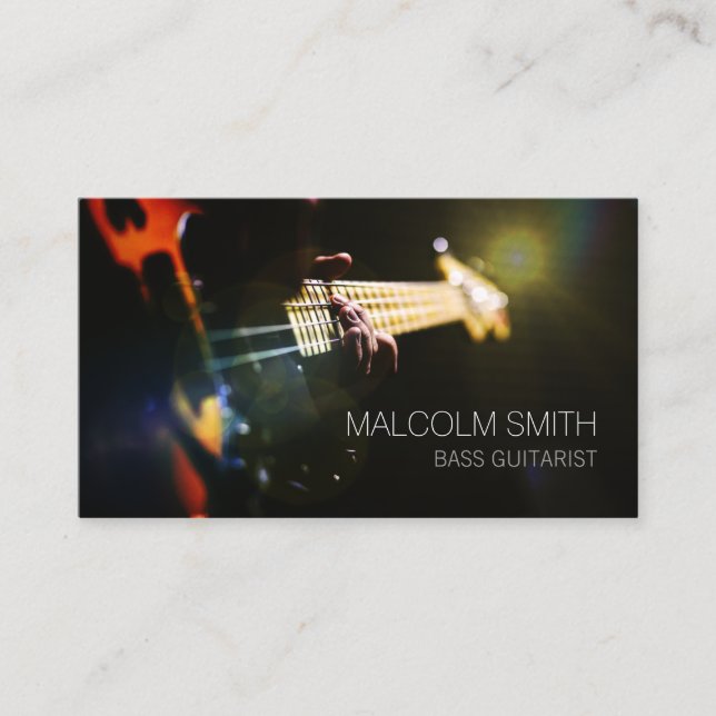 Tarjeta De Visita Battend Bass Guitarist (Anverso)