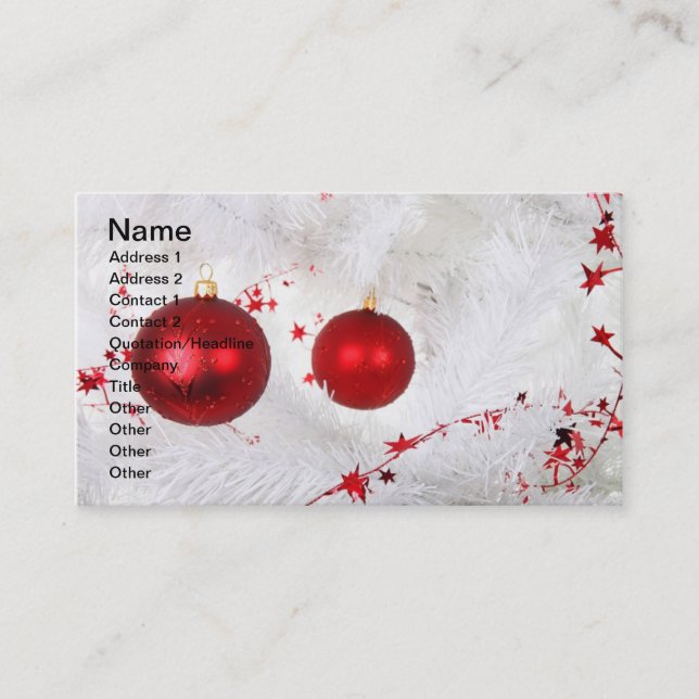 Tarjeta de visita Baubles para navidades (Anverso)