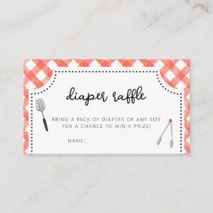 Tarjeta De Visita BBBQ Baby Shower Diaper Raffle