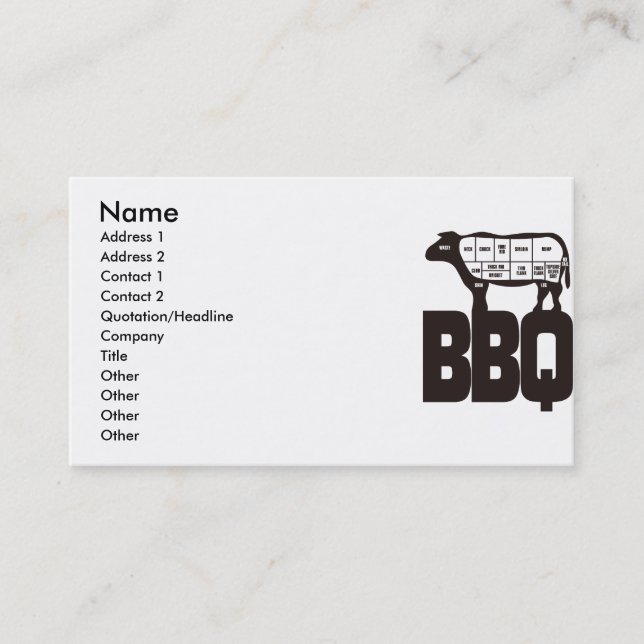 Tarjeta De Visita Bbq (Anverso)