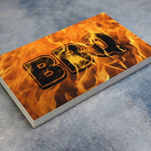 Tarjeta De Visita BBQ Catering Hot Burning Fire (Subido por el creador)