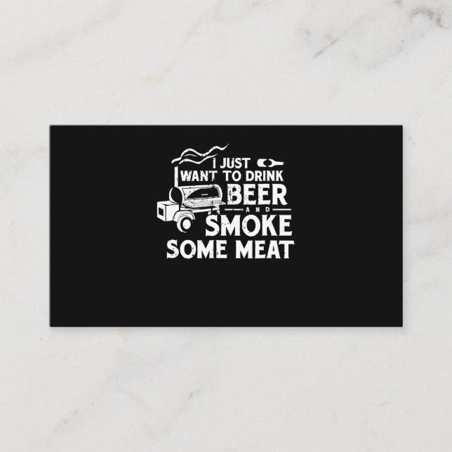 Tarjeta De Visita BBQ Fumar Pitmaster Bebe Beer Humo carne (Anverso)