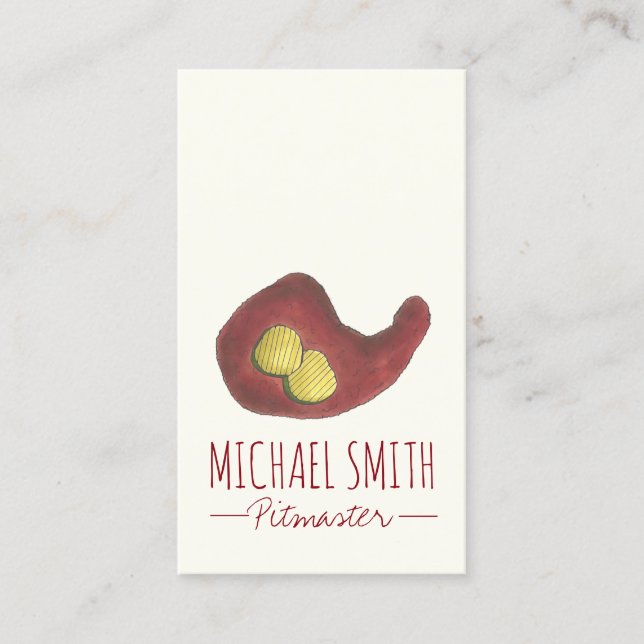 Tarjeta De Visita BBQ Pollo caliente Nashville TN Restaurante de par (Anverso)