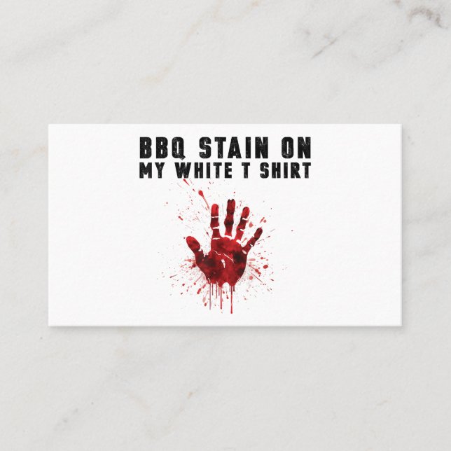 Tarjeta De Visita Bbq Stain En Mi Blanco (Anverso)