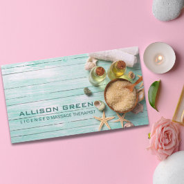 Tarjeta De Visita Beach Aromaterapía Masajista SPA Salon