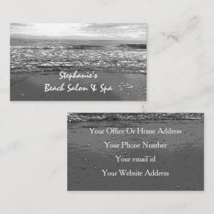 Tarjeta De Visita Beach Black White Artistic Ocean Sea Guay Tropical