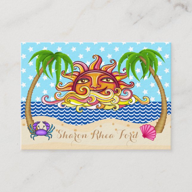 Tarjeta De Visita Beach Business Card - ¡ME ENCANTA! SRF (Anverso)
