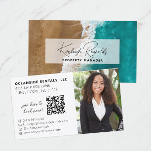 Tarjeta De Visita Beach House Rental Property Manager QR Code Photo