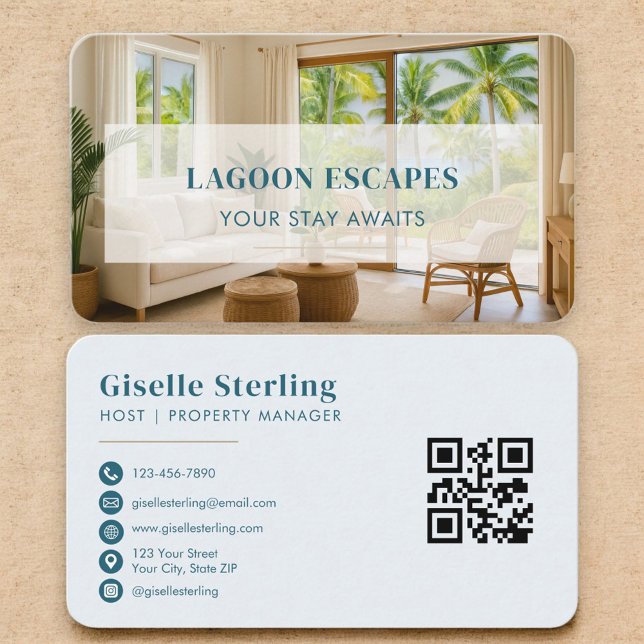 Tarjeta De Visita Beach House Rental QR Code (Subido por el creador)