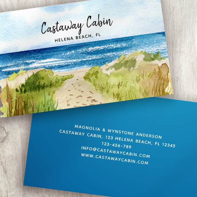 Tarjeta De Visita Beach House Vacation Rental Business Card (Subido por el creador)