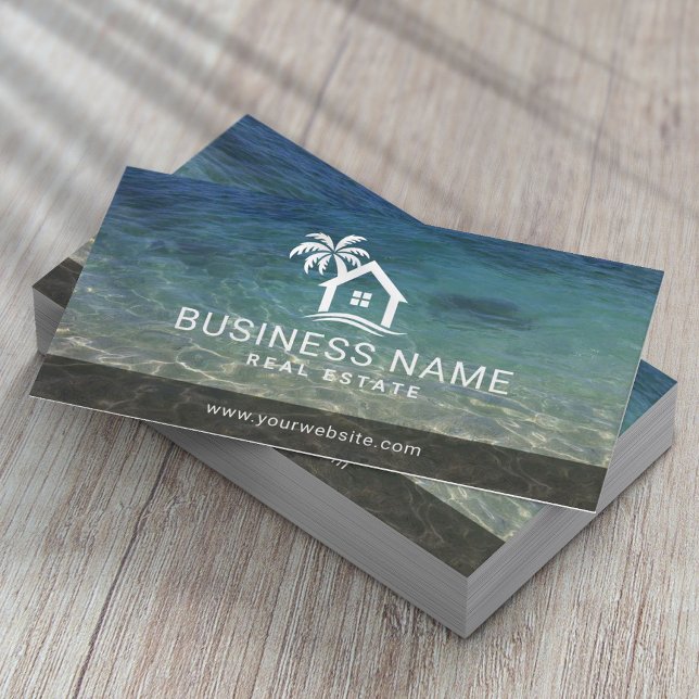 Tarjeta De Visita Beach House Vacation Rental Real Estate Agent (Subido por el creador)