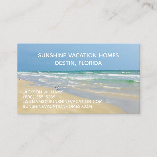 Tarjeta De Visita Beach House Vacation Rental Real Estate Company (Anverso)