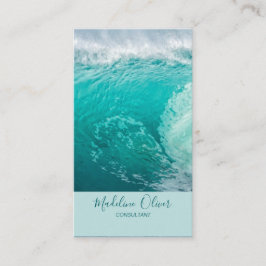 Tarjeta De Visita Beach Ocean Sea Travel Spa Aqua Blue