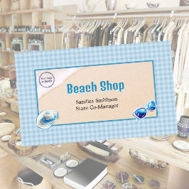 Tarjeta De Visita Beach Shop Gingham Gorra Sand Gingham
