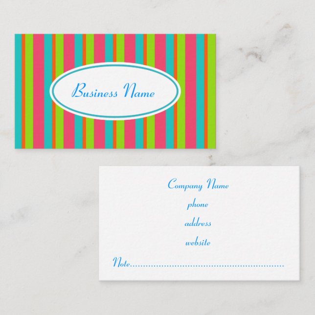 Tarjeta de visita Beach Stripes (Anverso / Reverso)