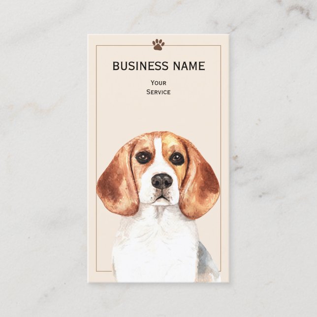 Tarjeta De Visita Beagle Mascota Groomer/Vet/Sitters (Anverso)