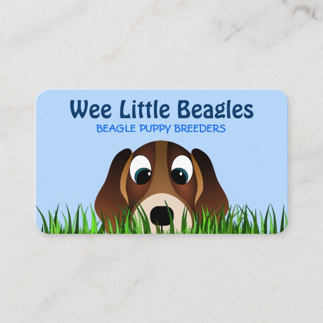 Tarjeta De Visita Beagle Puppy Personalizado Breeder Perro (Anverso)