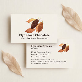 Tarjeta De Visita Bean to Bar Chocolate Maker Cocoa Pods Design