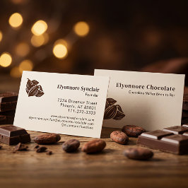Tarjeta De Visita Bean to Bar Chocolate Minimal Brand Identity