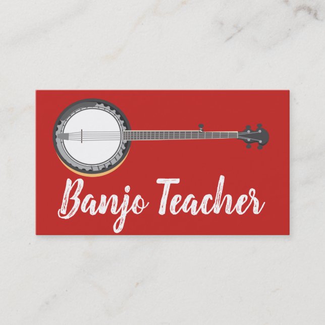 Tarjeta De Visita Beantown Banjo Teacher Personaliza (Anverso)