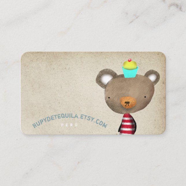 Tarjeta De Visita Bear Rupydetequila Fiesta Nursery (Anverso)