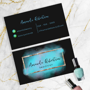 Tarjeta De Visita Beauticist artístico de Glam moderno femenino