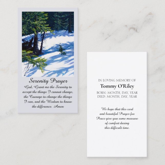 Tarjeta De Visita Beautiful Serenity Prayer Card Purple Blue Green (Anverso / Reverso)